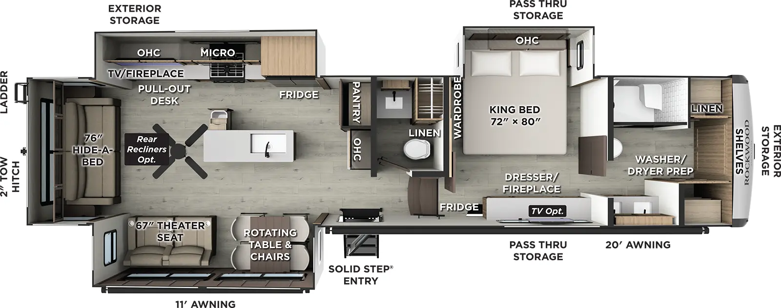 Rockwood Signature Fifth Wheels 401SFB Floorplan